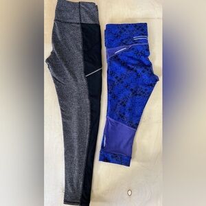 Athleta Women’s Leggings Sz Small Lot Of 2 Capti Side Pockets